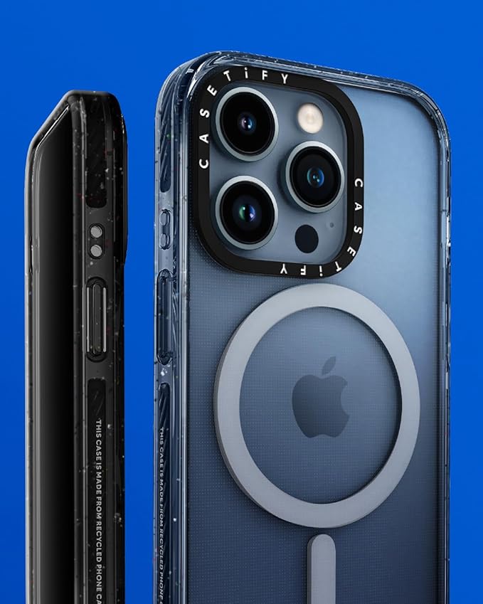 CASETiFY Impact iPhone 15 Pro Case [4X Military Grade Drop Tested / 8.2ft Drop Protection/Compatible with Magsafe] - Cat Prints - Calculating... - Clear Black