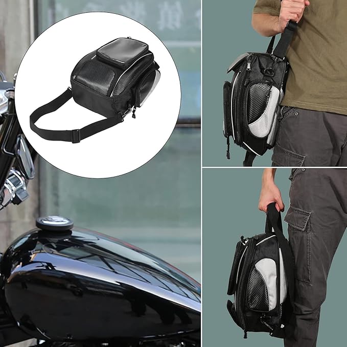 Motorcycle Tank Bag for BMW G310GS G310 GS G 310 GS, Strong Magnetic Waterproof Oxford Black Motorbike Quick Release Pannier Bag