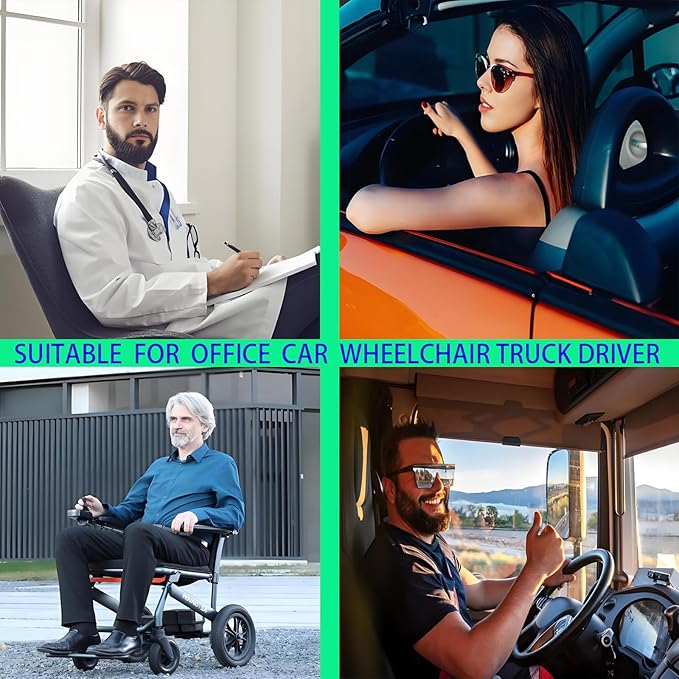 Memory Foam Seat Cushion for Truck Drivers with Adjustable Strap Ergonomic Car Seat Cushions for Driving, Chair Cushion for Back Pain，Lumbar Support & Sciatica Relief for Driving Long