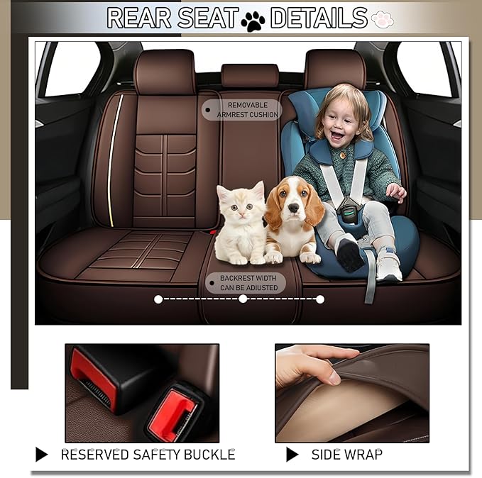 Leather Car Seat Covers Fit for Toyota Corolla Cross 2022-2024, 5 Seater Car Seat Cover, Premium Waterproof, Scratch Resistant Car Interior Accessories (Full Set with Pillow Coffee)