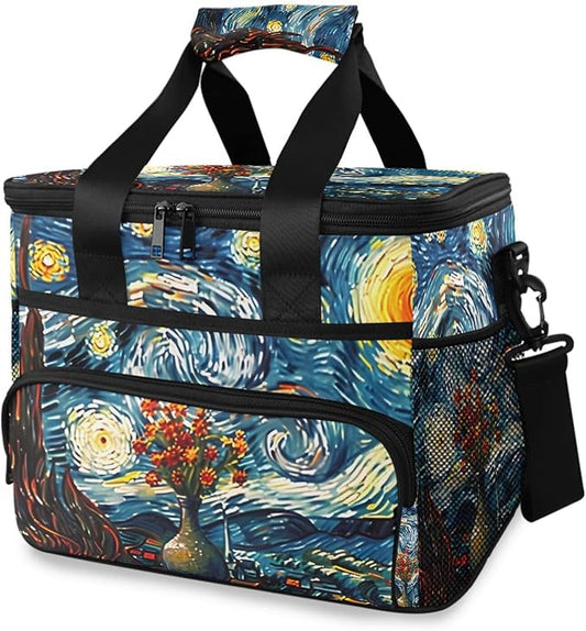 Cooler Bag Insulated Picnic Bag Large Lunch Box Reusable Tote Bag Soft Sided Portable Beach Cooler Grocery Camping