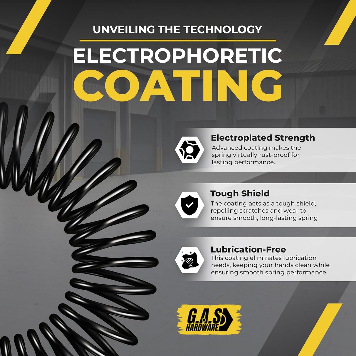 Garage Door Torsion Spring 207x1.75x25 Includes 1” Steel Bearing, Non-Slip Gloves, and Winding Bars for Left Side of Garage Door Precision E-Coating 5-Year Warranty Min. 30,000 Cycles (Red Cone)