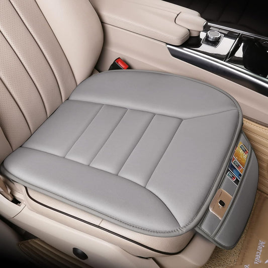Premium Car Seat Cushion, Driver Seat Cushion with Comfort Memory Foam & Non-Slip Rubber Bottom, Car Seat Pad Works with 95% of Vehicles and Office Chair or Home (Gray)