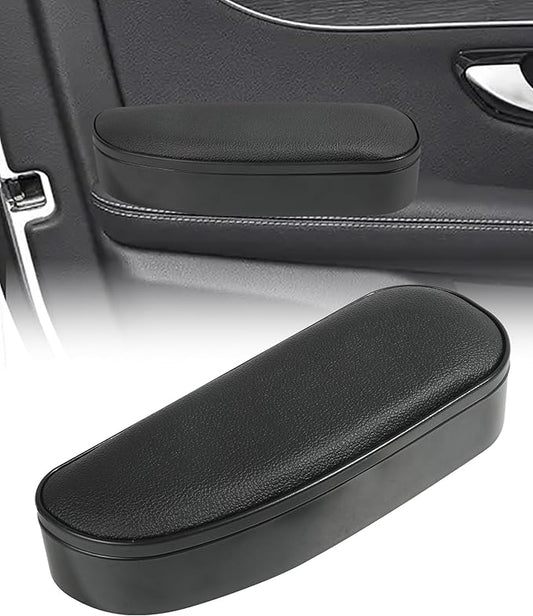 Armrest Cushion,Car Accessories Arm Rest Pads,Auto Side Door Armrest Pillow Relieve Driver Arm Fatigue,Soft Aoto Armrest Pillow with Storage Box,Suitable for Most Cars,Trucks,SUVs,RVs (Black)
