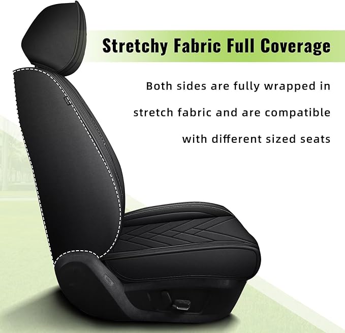 AOMSAZTO Car Seat Covers Fit for Kia Sportage 2009-2025 2026 Full Set Premium Seat Covers Waterproof Leather Automotive Seat Cushion Protector Compatible with Airbag(5 Seats,Black)