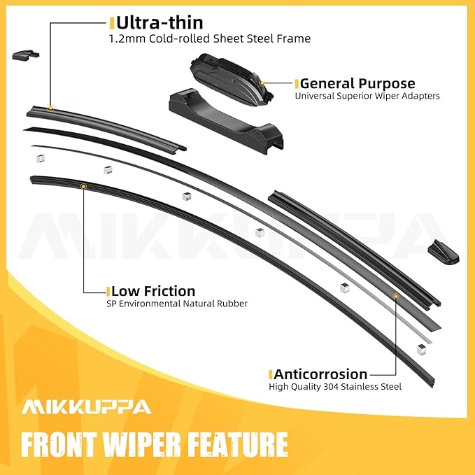 MIKKUPPA 26"+16"+11" Windshield Wiper Blades Replacement for 2016-2020 Kia Sorento, Front & Rear Wiper Blades Set, Durable Stable Quiet All Season (Pack of 3)