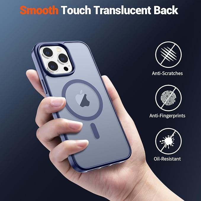 SUPFINE Magnetic for iPhone 13 Pro Case (Compatible with MagSafe) (Military Grade Drop Protection) Slim Translucent Matte Shockproof with Anti-Fingerprint Phone Case,Lavender Gray