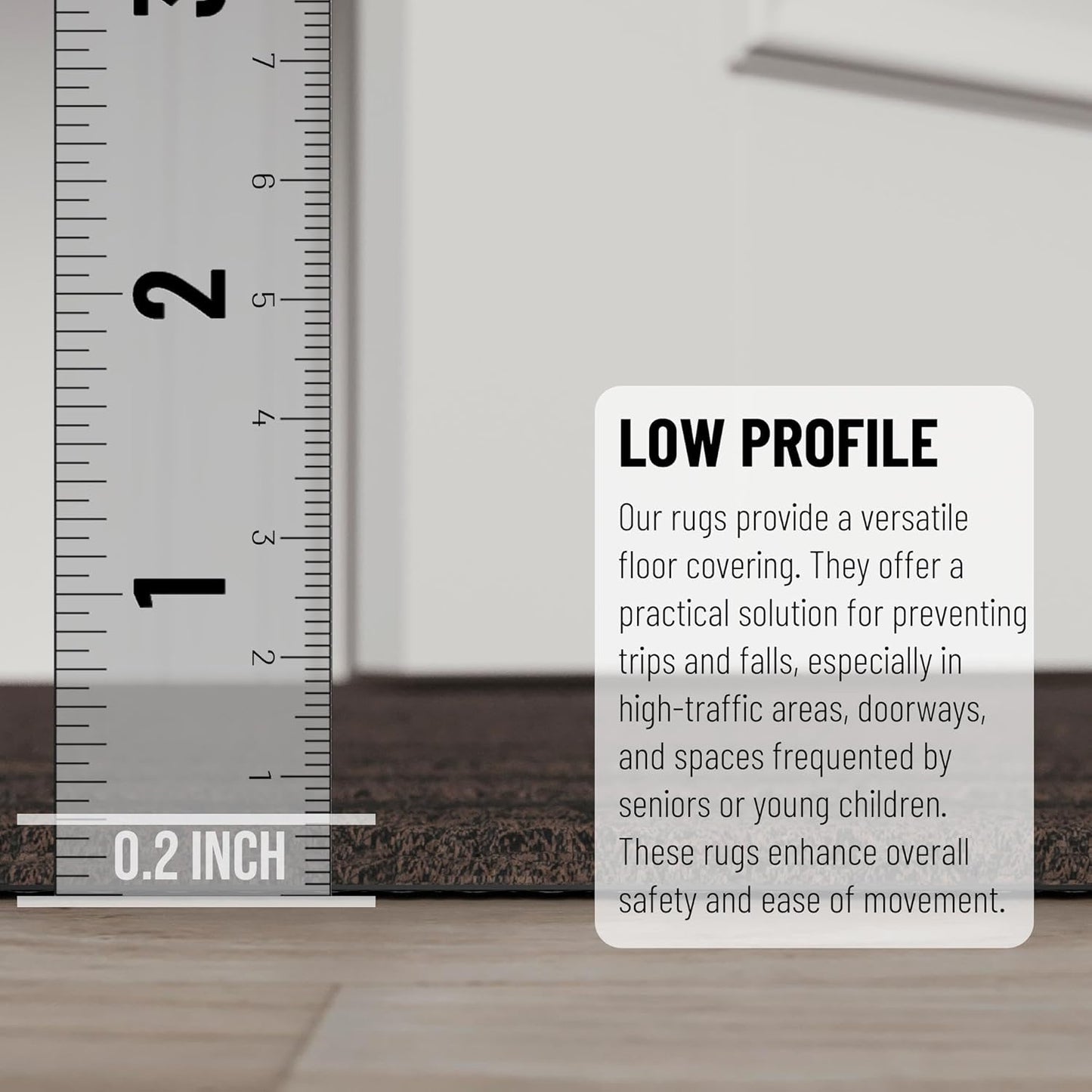 Ottomanson 2'7" x 40' Hallway Runner with Scraper Pile - Extra Durable Non-Slip Rug Mat for Indoor & Outdoor Use - Ideal for Kitchen, Entryway & Garage - High-Traffic Carpet, Brown