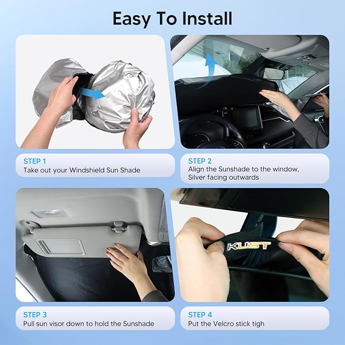 KUST Windshield Sun Shade Custom Fit for Kia Sportage 2023 2024 2025 2026 Accessories Sun Shades Windshield Sunshades Foldable Thicker 5-Layer Blocks UV Rays