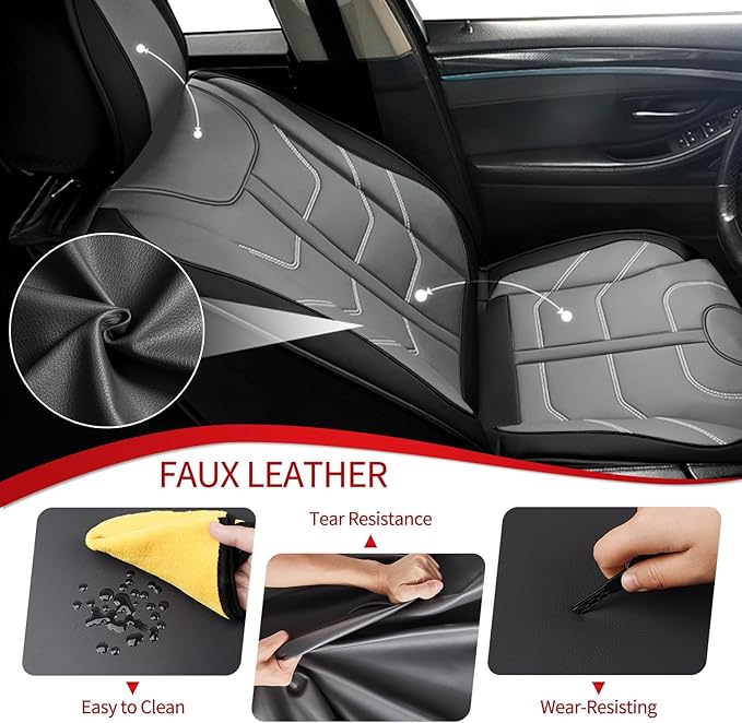 TTX LIGHTING Car Seat Covers fit for Subaru Ascent 2019-2026 Front Seat: Premium Leather Automotive Seat Cover with Airbag Compatible Waterproof (2 Seats, Black & Gray)