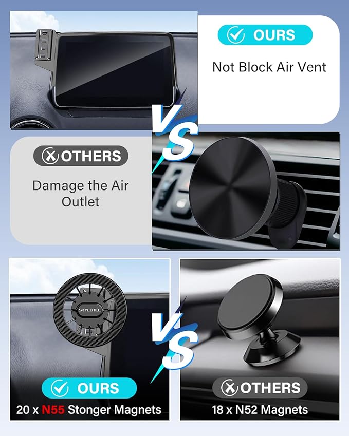 Car Phone Holder for BMW 5 Series M5 2017 2018 2019 2020 Accessories 10.25-Inch Screen Fixed Clip, Automobile Cradles Magnetic Phone Mount Compatible with MagSafe, Strong Magnets Cell Phone Base