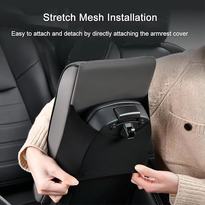 Car Center Console Cover for Ford Edge Sport 2011-2014, Universal Memory Foam Leather Comfortable Soft Armrest Box Pad Cushion Protector Accessories Easy to Clean,Coffee