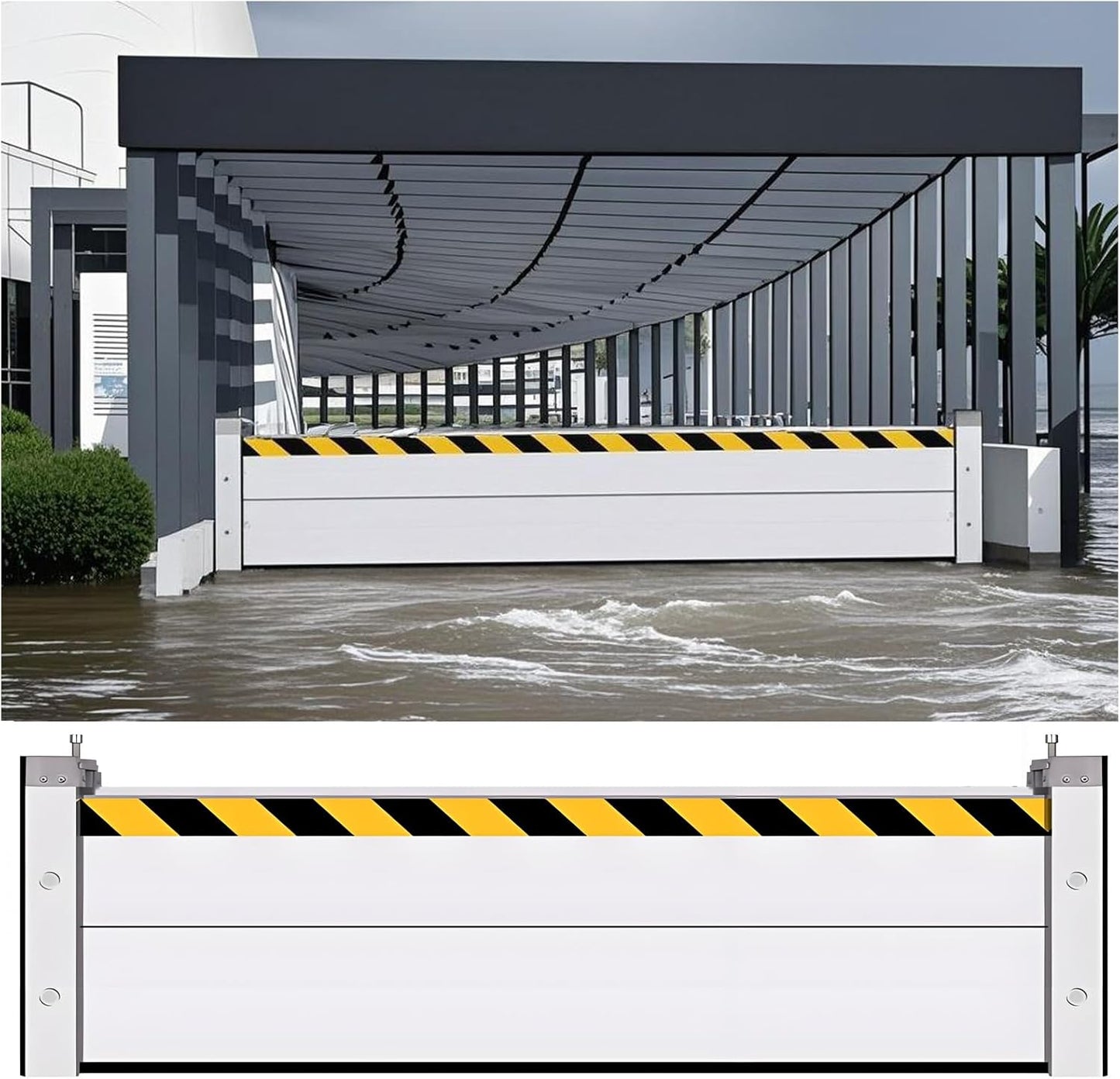 Flood Barriers for Home Exterior - Aluminum Alloy Outdoor Easy Flood Barrier Garage Doors Water Barriers for Flooding,H47.2 Inch/L8.5FT