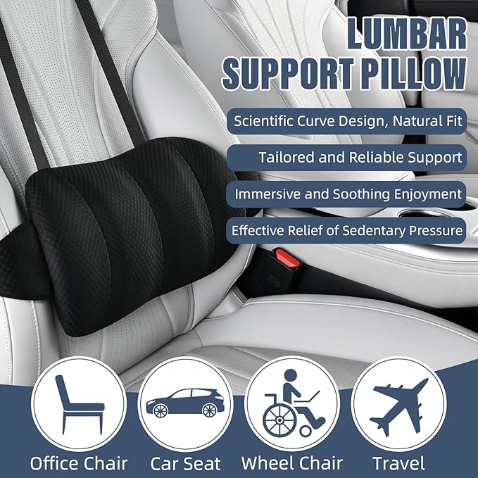 1 Piece Automotive Seat Lumbar Support Pillow for BMW X3 2018 2019 2020 2021 2022 2023 2024 2025 2026, Driving Lower Back Cushion Ergonomic Orthopedic Posture Rest