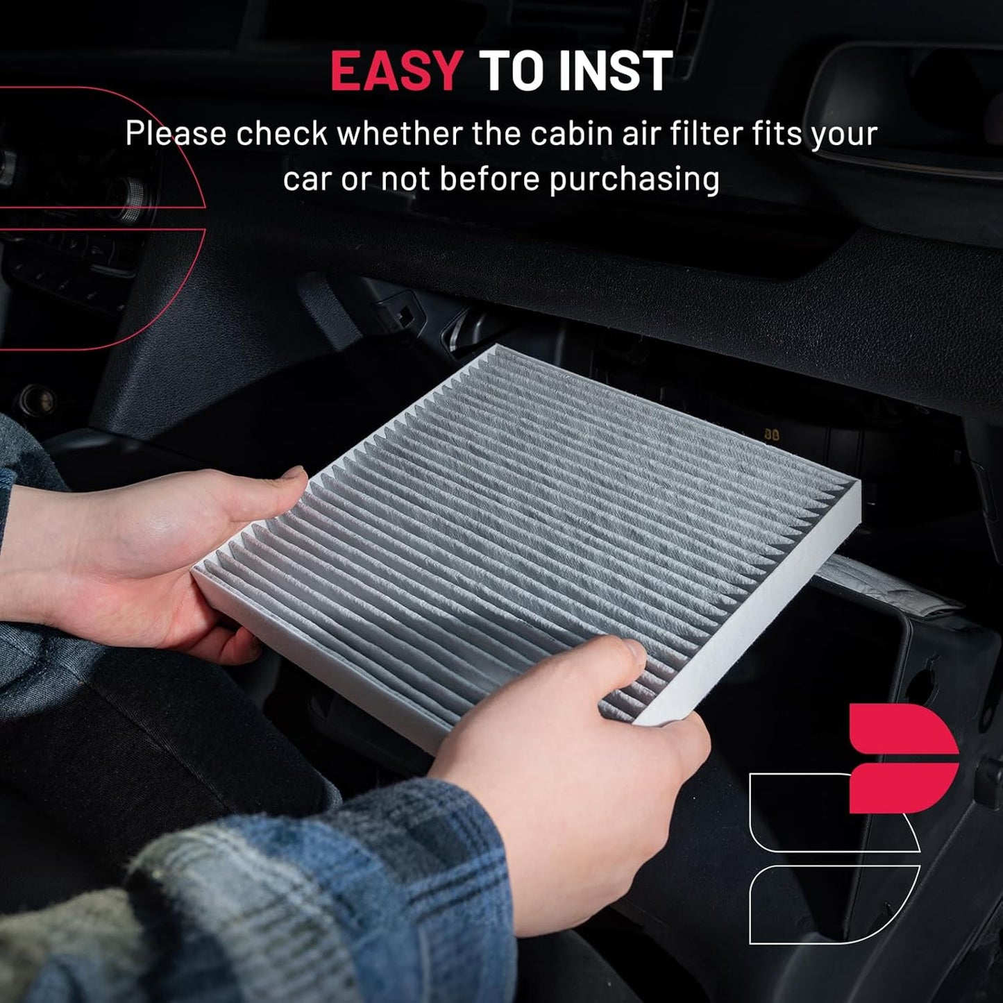 BDFHYK CF10139 Cabin Air Filter with Activated Carbon Compatible with Toyota Echo 2000-2005, RAV4 2001-2005, Compatible with Scion tC 2005-2010, xA/xB 2004-2006, Replace# 88568-52010