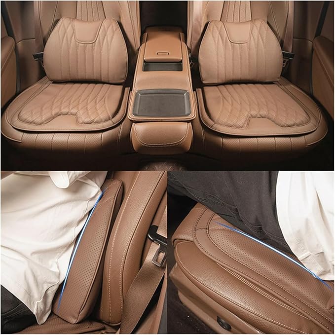 F Car Seat Cushion for BMW All Model I3 I4 I8 X1 X2 X3 X4 X5 X5M X6 X7 Z4 Car Lumbar Support Pillow Auto Seat Waist Back Cushion Y (Color : Beige A)
