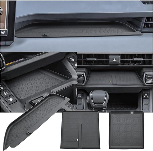 (3PCS)2026 R AV4 Center Console Organizer For 2026 Toyota R AV4 Wireless Charging Pad & Shifter Front Mats & Passenger Dash Tray 2026 R AV4 Accessories Anti-Slip Silicone Liner Mat Set 6th Gen R AV4