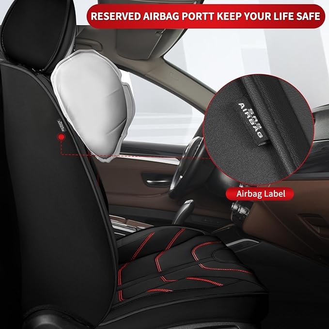 TTX LIGHTING Car Seat Covers fit for Kia Sportage 2009-2026 Full Set: Premium Leather Automotive Seat Cover with Airbag Compatible Waterproof (5 Seats, Redline)