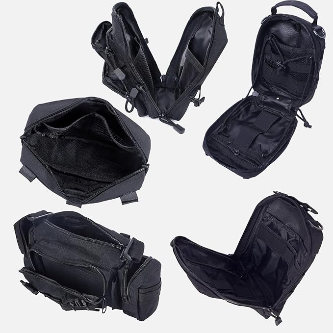 Universal Tactical Seat Back Organizer Vehicle Molle Panel Organizer Storage Bag with 5 Detachable Molle Pouch for All Vehicel Such as Jeep,Truck,SUV, Car, Ford,Chevy etc
