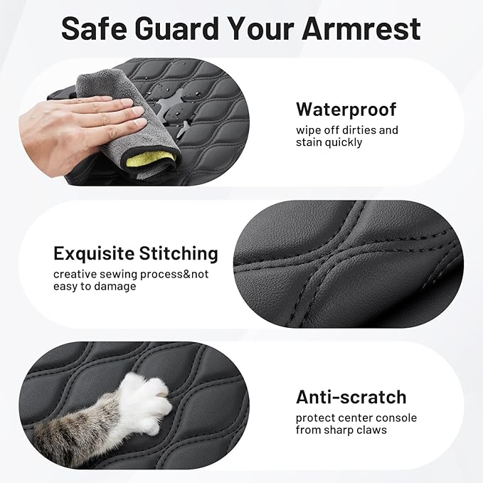 Autorder Center Console Cover for Nissan Frontier 2022-2025 2026 Accessories Armrest Cushion Cover Nappa Leather Middle Console Covers Frontier Console Cushion Pad Anti-Scratch