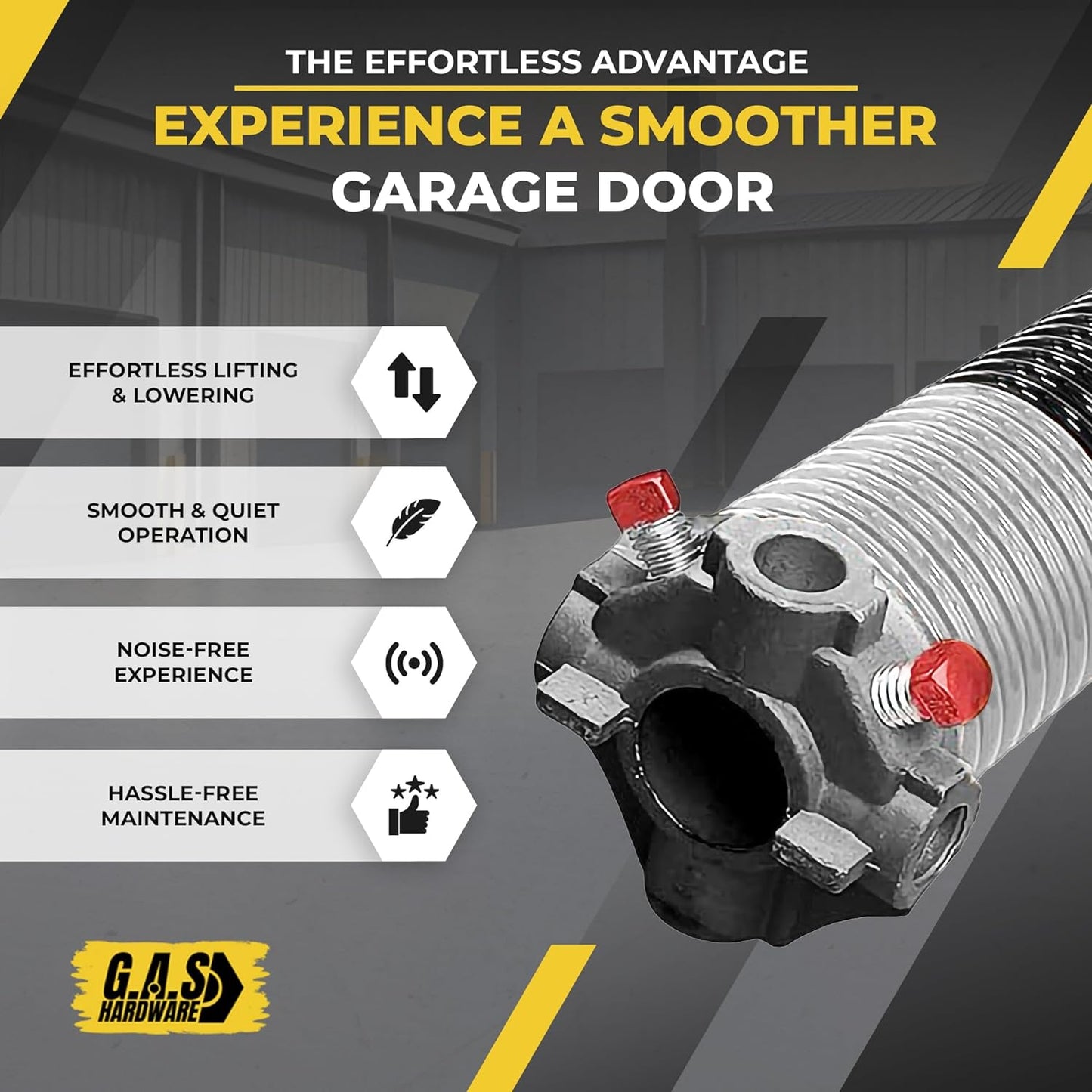 Garage Door Torsion Spring 218x1.75x31 Includes 1” Steel Bearing, Non-Slip Gloves, and Winding Bars for Left Side of Garage Door Precision E-Coating 5-Year Warranty Min. 30,000 Cycles (Red Cone)
