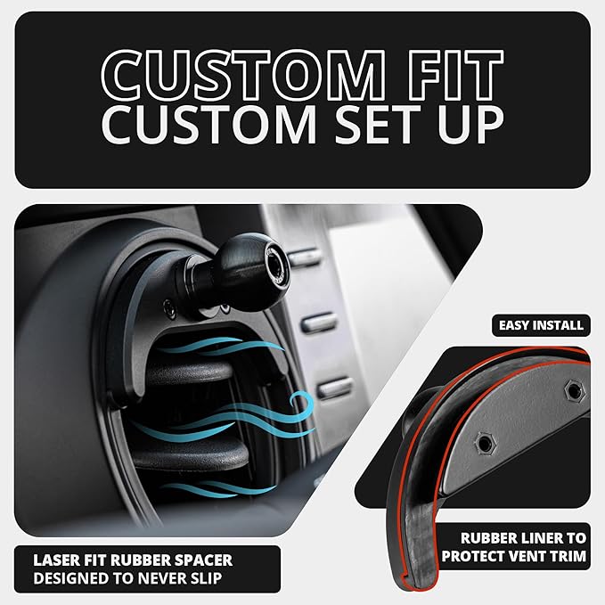 Tackform Link Vent Phone Mount Compatible with 2016-2023 Toyota Tacoma and 2014-2021 Toyota Tundra | Aluminum | Zero Slip | Universal Magnetic Phone Holder | 2" Arm | Blue | (NOT MAGSAFE Compatible)