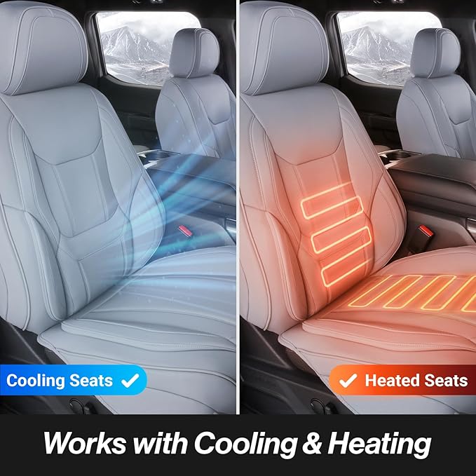 Coverland Custom Fit Car Seat Covers for Car Compatible with [7-Series, M5, Genesis, MazdaSpeed3, Outback] Premium Waterproof Non-Slip Interior Seat Protector [Front Gray- Size Chart A23]
