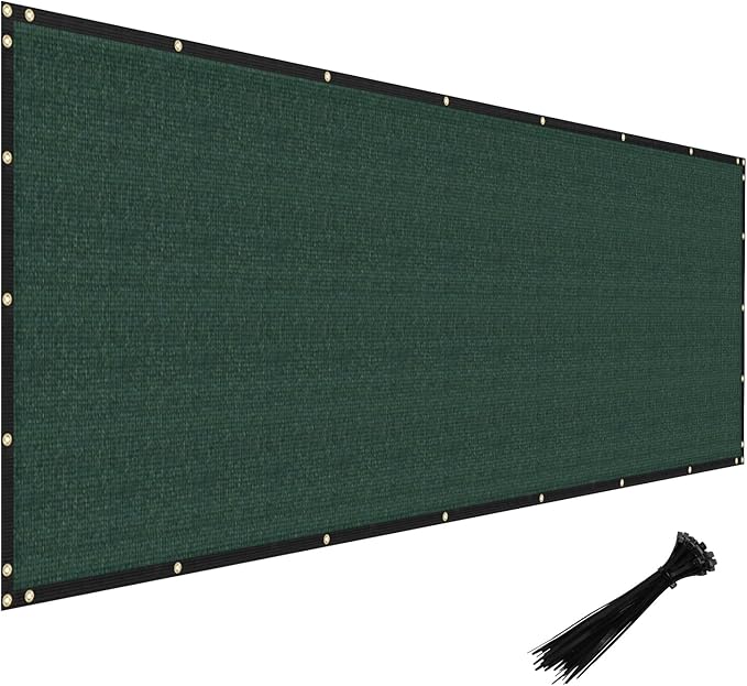 Windscreen4less Privacy Fence Screen Heavy Duty Windscreen Fencing Mesh Fabric Shade Net Cover with Brass Grommtes for Outdoor Wall Garden Yard Pool Deck, 8'x180' Green