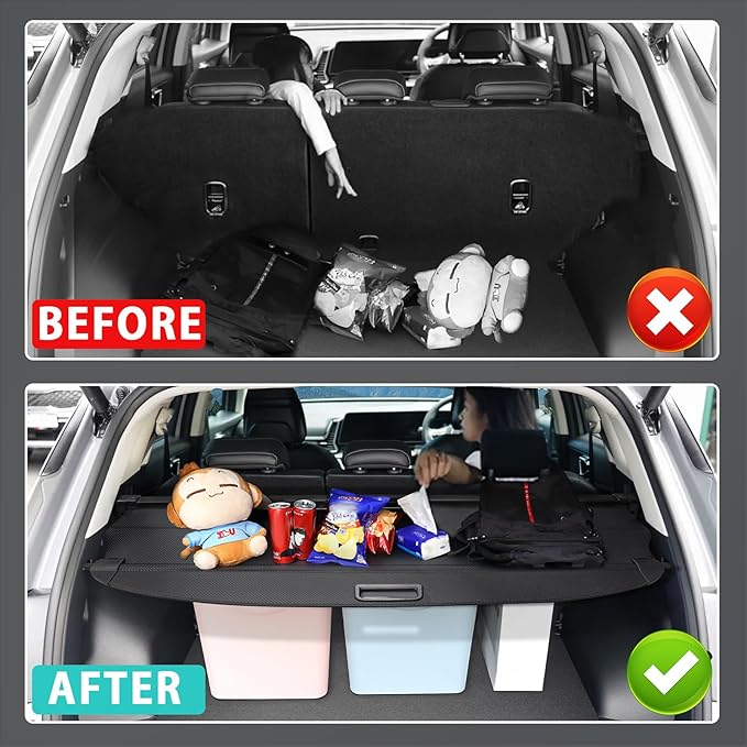 Cargo Cover for Forester 2025 2026 Accessories Retractable Trunk Cover Security Shielding Shade Cargo Luggage Cover Trunk Storage Privacy Protection (Carbon Fiber Texture)