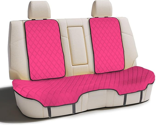 FH Group Car Seat Cover Cushion - Cars Trucks SUV, Neosupreme Car Seat Cushions, Waterproof Car Seat Cover Cushion, Universal Fit Car Seat Protector Rear Set Pink