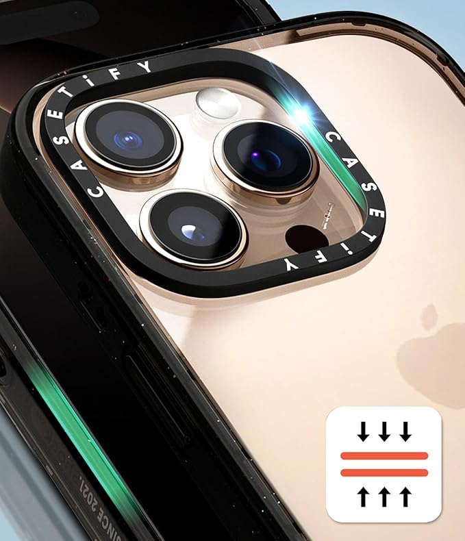 CASETiFY Impact iPhone 15 Case [4X Military Grade Drop Tested / 8.2ft Drop Protection/Compatible with Magsafe] - Sakura Cherry Saturday - Clear Black