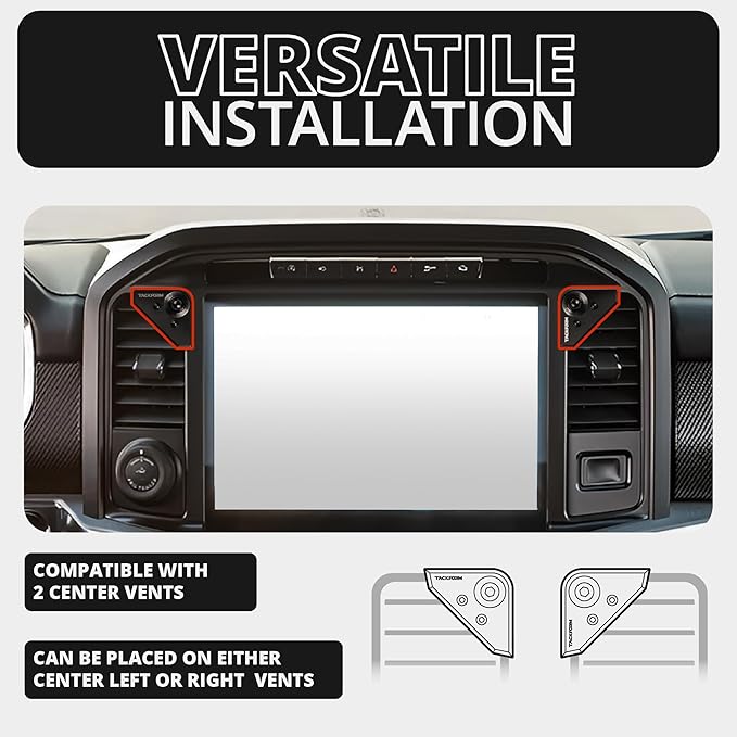 Tackform Link Vent Mount Magnetic Phone Holder - Compatible with 2021-2025 Ford F150 & Raptor, 2023-2025 Ford Super Duty | Aluminum | 2" Arm | Orange | (NOT MAGSAFE Compatible)