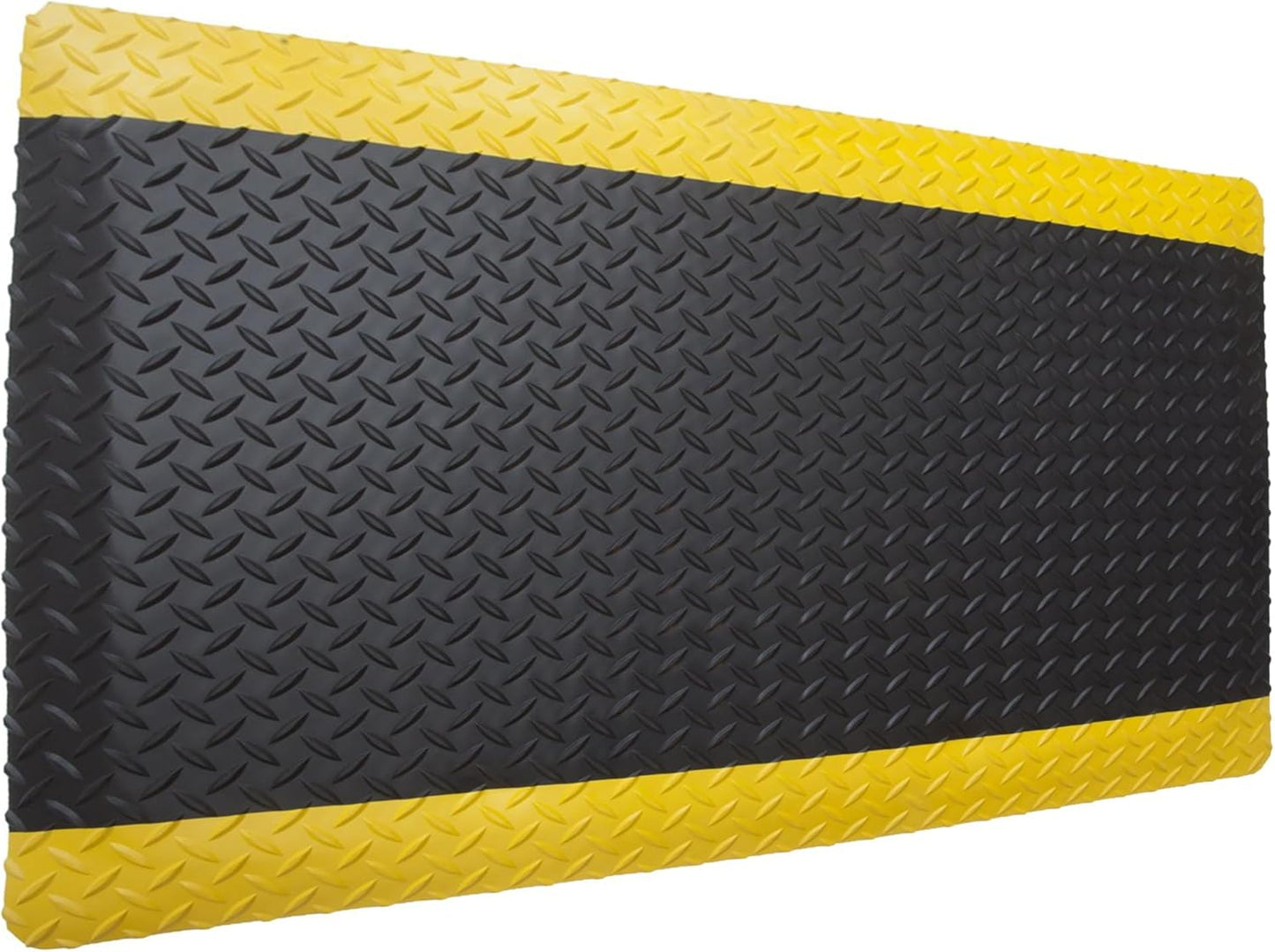 Rhino Mats, American Classic Diamond Anti-Fatigue Mats, Industrial Ergonomic Comfort Standing Mat for Work, Home, Garage, Office, Kitchen or Anywhere (Black/Yellow 9/16" Thick, 4 FT. x 23 FT.)