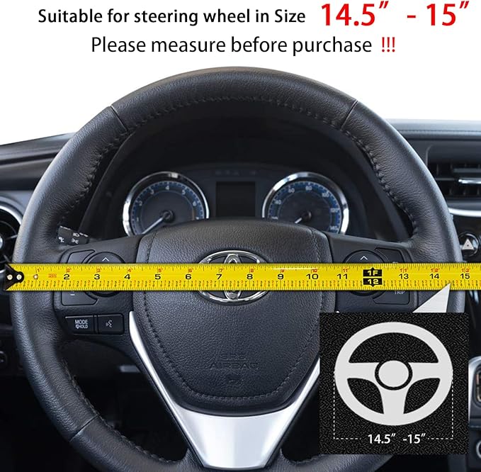 Suede Steering Wheel Cover,Compatible with Subaru Forester XV Crosstrek Legacy Impreza Suede Leather Sport Non-Slip Wheel Cover Car Interior Accessories 15 inch for Man and Women