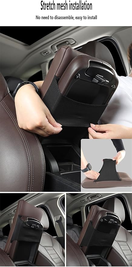 Car Armrest Cover Pad for Hyundai Elantra 6.Generation (AD) 2015-2020 Premium Leather Center Console Armrest Cushion Pad Anti-Scratch Waterproof Auto Interior Accessories Black Style