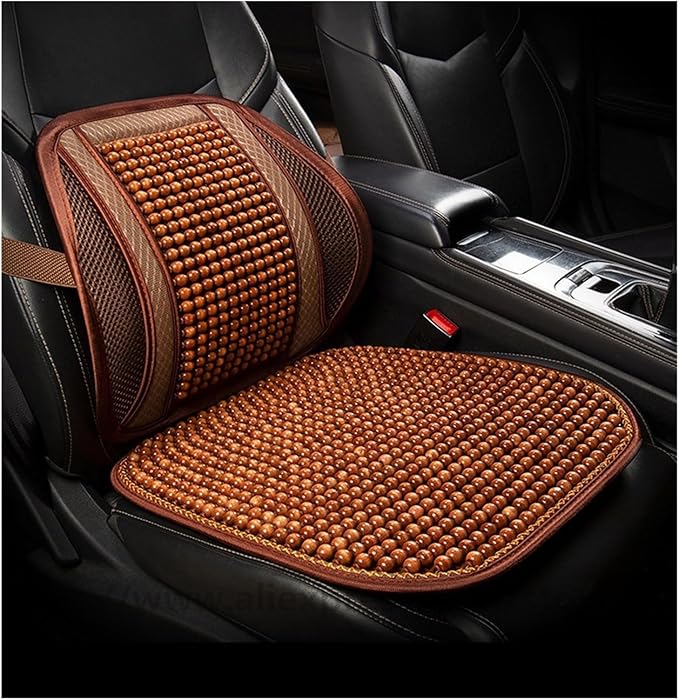 TOMSE Car Seat Chair Back Cushion for BMW X3 G01 2019 2020 2021 2022 2023 2024, Wooden Beads Ventilate Mesh Lumbar Brace Strong Durable Relieve Fatigue Summer Interior Accessories,B-Backrest