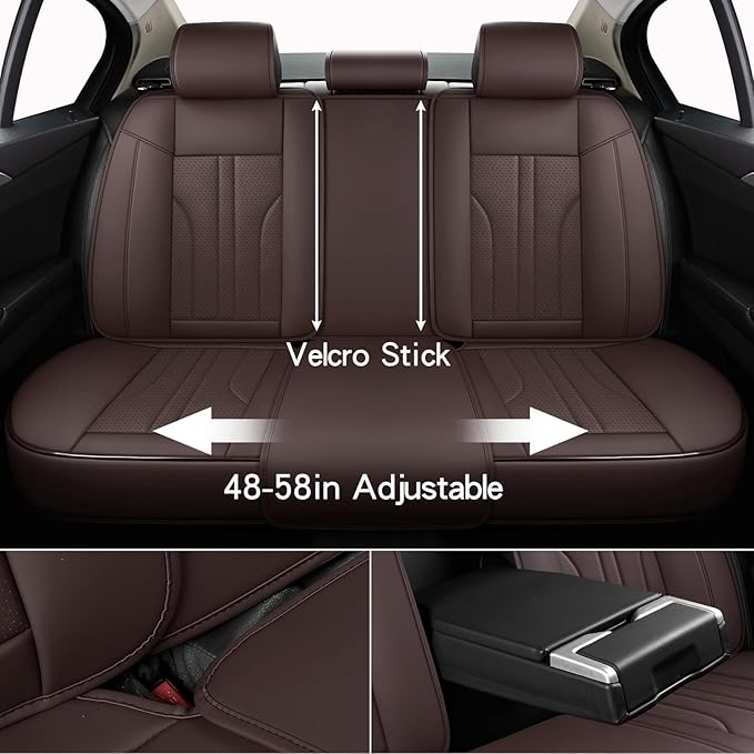 Car Seat Covers,Car Seat Protector Waterproof,Seat Covers Full Set, Car Seat Protectors,Automotive Seat Covers Fit for Most Cars Brown