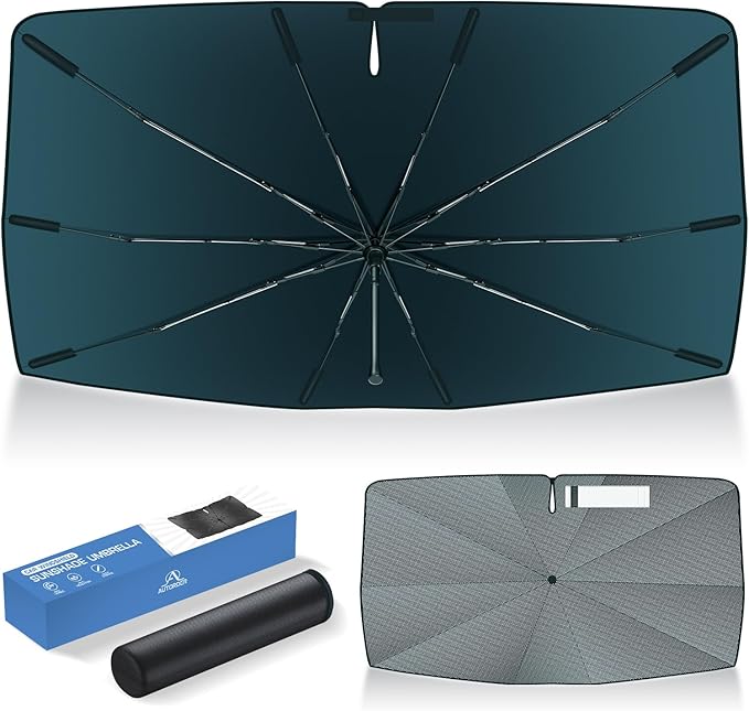 Autorder Windshield Sun Shade Umbrella for 2021-2026 Chevy Chevrolet Suburban Accessories,Upgraded Ice Crystal Material,Easy Setup Umbrella Sunshade for Car Windshield,100% Sun Blocking