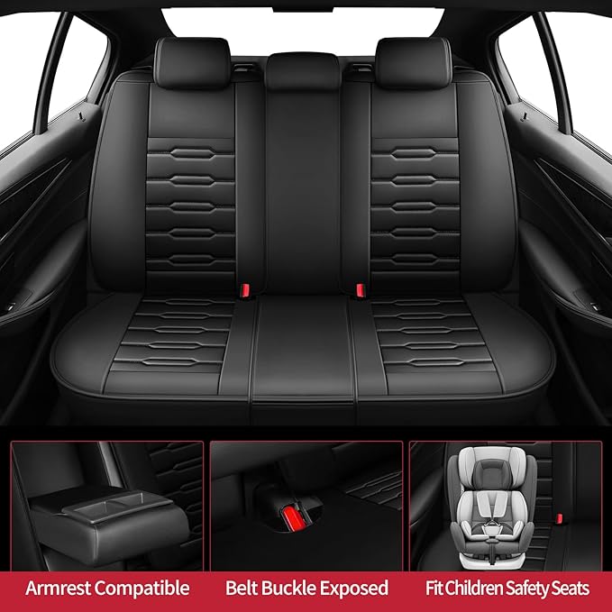 Fit Impreza Car Seat Covers for Subaru Impreza 2004-2024 2025 2026 - Upgraded Premium Waterproof & Breathable Leather, Airbag Compatible, All-Weather Seat Cushion Protector (Full Set, Black)