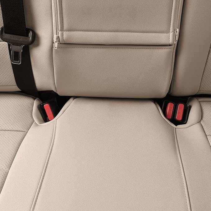 EKR Rav4 Seat Covers Custom Fit for Toyota Rav4 XLE,Platinum,Limited 2013-2018 & SE 2016-2018, Leather Car Seat Cover Full Set for SUV,Faux Leather(Beige)