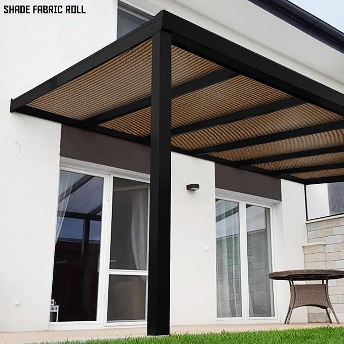 TANG Sun Shade Fabric Roll 8'x102' Shade Cloth for Garden Brown HDPE Mesh Shading Pergola Cover Replacement Canopy, 95% Blockage Sunshades for Outdoor Patio Backyard Plant