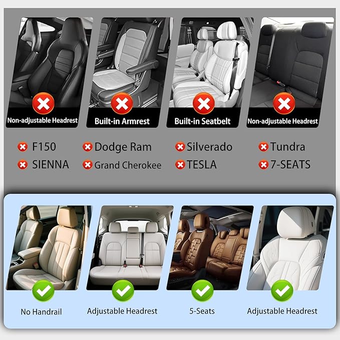 Car Seat Covers Full Set,Universal Fit for Cars,SUVs,Trucks,and Sedans with 5 Seats,Faux Leather Car Seat Cushion Compatible with Airbags,Waterproof Car Seat Protector Black