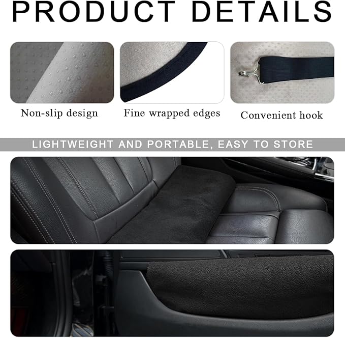 2PCS Car Towel Seat Cover, Waterproof Sweating Non-Slip Premium Soft Towel Carseat Protector, Universal Machine Washable Car Truck SUV Front Seat Cover for Gym Workout Beach Hiking (Black)