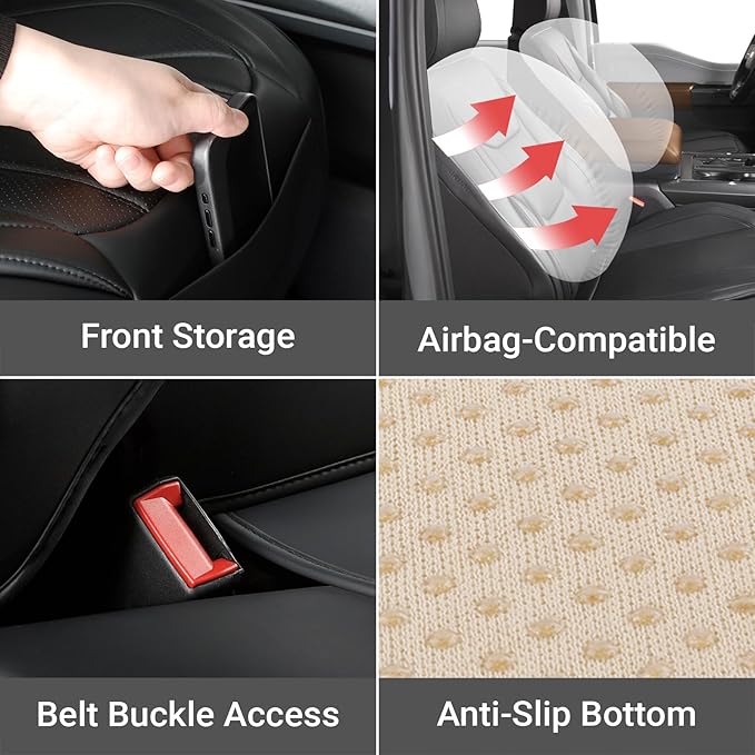 Coverland Custom Fit Car Seat Covers for Car Compatible with [2010-2016 Mercedes-Benz E-Class Sedan, Wagon] Premium Waterproof Non-Slip Interior Seat Protector [Full Set Black - Size Chart X67]