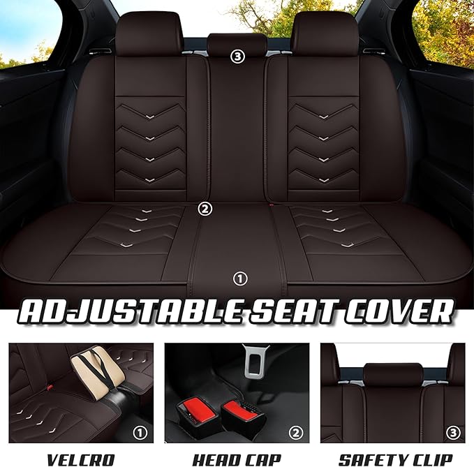 Car Seat Covers for Lexus ES 350 2007-2025, Premium Nappa Leather Car Seat Cover, Stylish Sport Seat Covers， Automobile Seat Cover Sets.(Standard 5 Seats/Coffee Color)