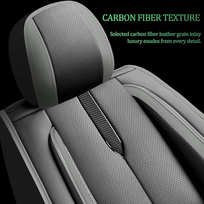 Fit Sonata Car Seat Covers for Hyundai Sonata 2004-2024 2025 2026 -Upgraded Premium Waterproof & Breathable Leather,Airbag Compatible,All-Weather Seat Cushion Protector,Full Set,Black-Grey