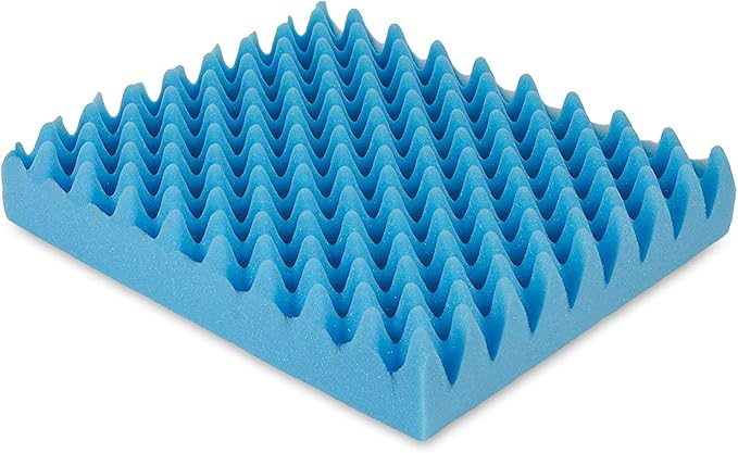Gilbins Convoluted Egg Crate Foam Chair Cushion, Seat Cushion, Car Seat Cushion, Office Chair Cushion or Wheelchair Cushion to Relieve Back Pain Wheelchair and Recliner Chair Pads (Blue Without Cover)