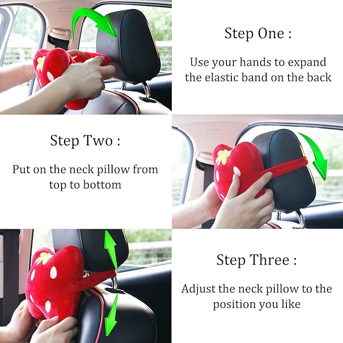 Sexysamba Car Headrest Pillow,Cartoon Neck Pillow for Car,Comfortable Soft Car Seat Pillow for Driving,Head Rest Cushion,Cute Neck Pillow for Travelling and Home 2Pcs (Black Cat)