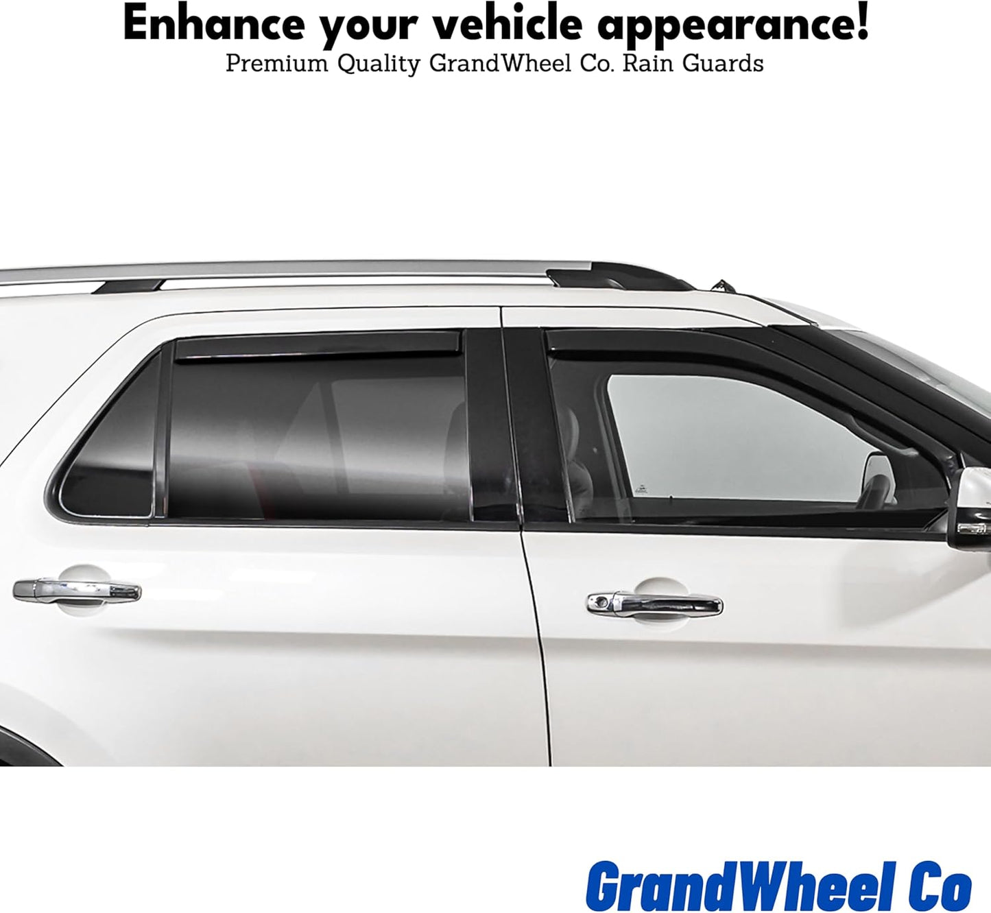 Window Deflectors Smoke Tinted in-Channel Side Window Vent Visor Deflectors Rain Guards Compatible with Ranger 2019-2023 SuperCrew - 4pcs. GW0879