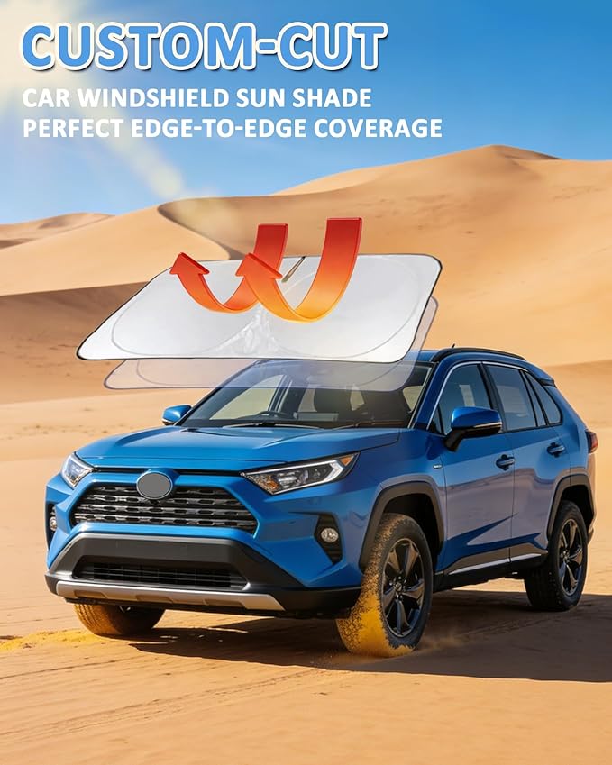 Custom Fit 4-Runner Windshield Sunshade for 4Runner 2010-2024 2025 4-Runner 5th Gen SUV, SR5 Trail Limited Front Window Shield Cover for Windshield Sun Visor Protector Block UV Car Accessories